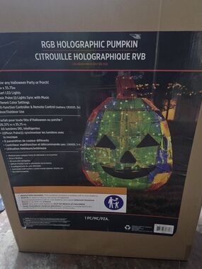 Holographic RGB Pumpkin LED Halloween Light - Multicolor